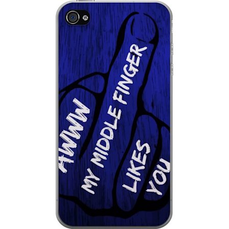 Yhteensopiva Puhelinkuori Apple iPhone 4s Tumman typografinen illustraatio sydänmuodolla ja viesti ystävyydestä syvää sinistä puupintaa vasten