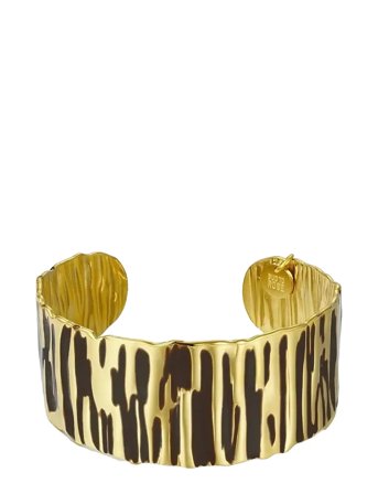 Bud to rose | Blake Enamel Bangle Ivory/Gold | ONE SIZE