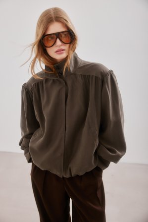 NA-KD Veste fluide à col haut - Manteaux légers - Marron - EU 34