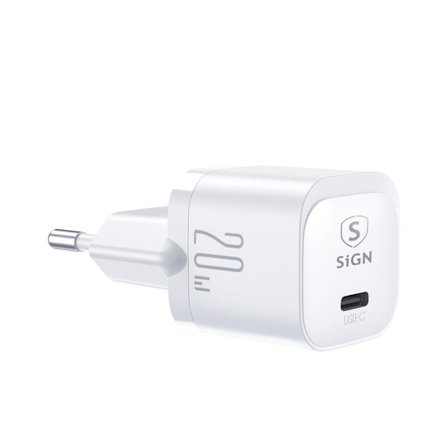 SiGN Mini Snabbladdare USB-C PD 20W - Vit