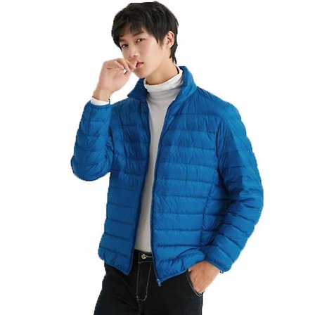 Pakkbar pufferjakke for menn, isolert dunjakke, lett vinterjakke