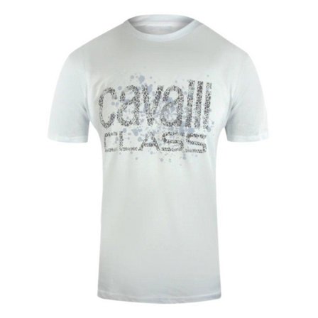 Cavalli Class Herr Spray Logo T-Shirt XL Vit
