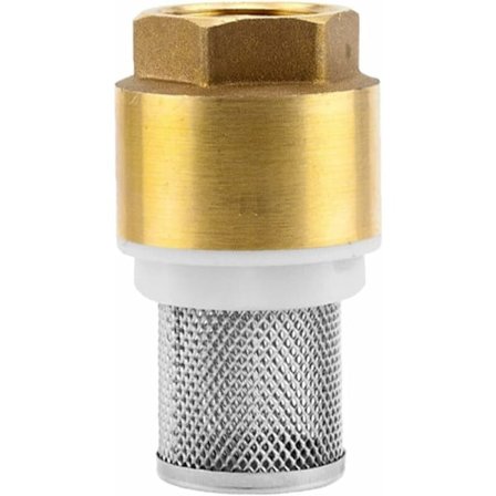 Messing Bundventil: Kontraventil, 32 mm (G 1 tomme) - Gevind til tilslutning til pumper, inklusive sugekurv, ventilkegle og pakning