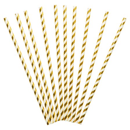 Gull Sugerør Stripete
