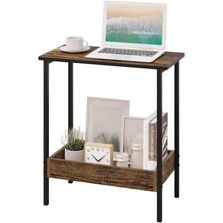 Rootz metallinen sivupöytä - puinen sohvapöytä - kompakti päätypöytä - käytännöllinen säilytysratkaisu - 50 cm x 55 cm x 25 cm