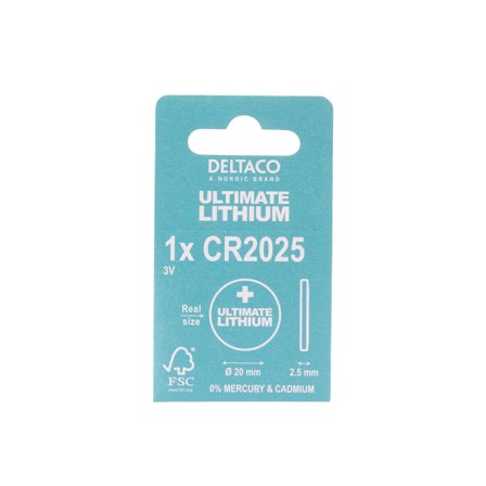 Deltaco Ultimate batteri x CR2025 - Li