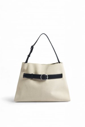 Laura Wittek x NA-KD Suede Belt Detail Tote - Tasker - Beige - One Size