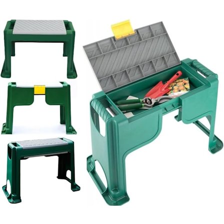 3-i-1 Trädgårdsmästarens Knästödsdyna Knäpall Sits Handverktyg Förvaring Bärbar Pall Trädgårdsarbete Utomhus