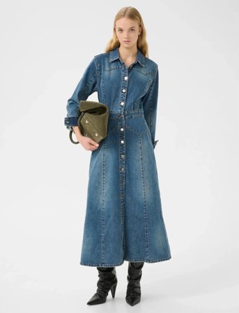 Gestuz Gzviva Ls Long Dress - Blue - 36