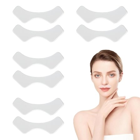 Anti-rynke patches til læber, 8 stk. silikone patches til smilerynker, rynke reparations patches til ansigt natten over, udglattende smilerynker & 