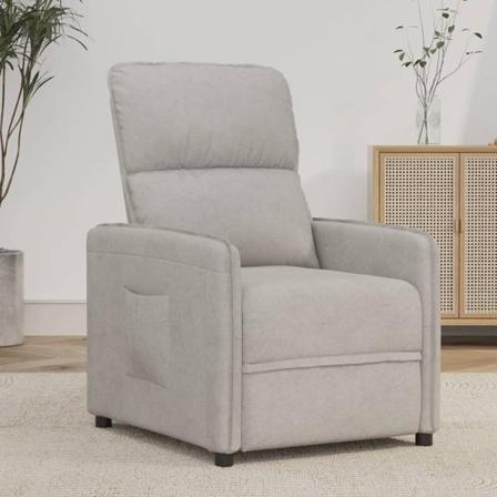 Vidaxl Reclinerfåtölj Ljusgrå Mikrofibertyg Grå