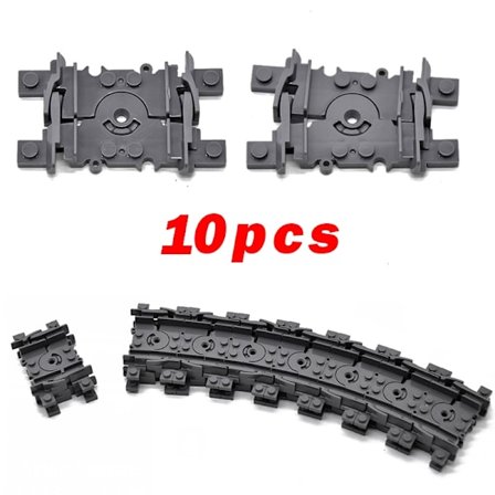 MOC City Train Rail Crossing Tracks Set Stud Gap Triple Switch Tegelstenar Byggstenar Tekniska Enlighten Leksaker för barn