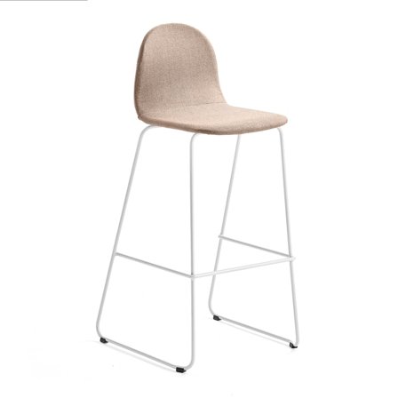 Barstol GANDER, medstativ, sitthöjd: 790 mm, tyg, beige