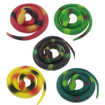 5 stk. Realistiske Falske Slanger Legetøj Blød Gummi Slange Figur Have Slange