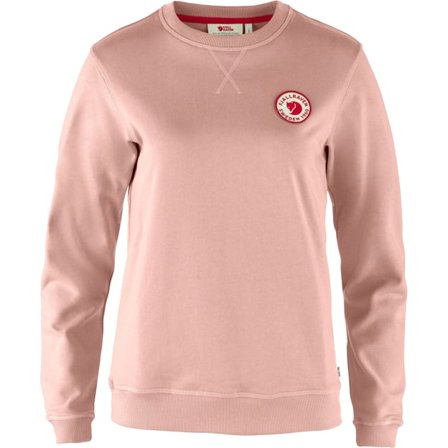 Fjällräven Women's 1960 Logo Badge Sweater in Chalk Rose | Size: Small, Organic Cotton