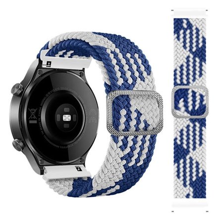 20mm Samsung Galaxy Watch Active 2 - 40mm / Watch (42mm) braid pattern watch strap - Blue / White