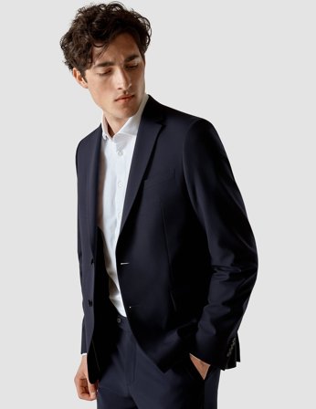 Shaping New Tomorrow - Essential Blazer - Midnight Blue - Slim Fit - Herr - Storlek L