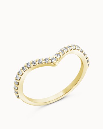 V-vormige Eternity Ring Vera 18K Geelgoud Natuurlijke Diamanten