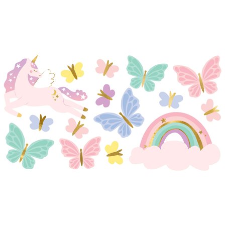 Midlertidige Tatoveringer Enhjørning/Sommerfugle 15-pak