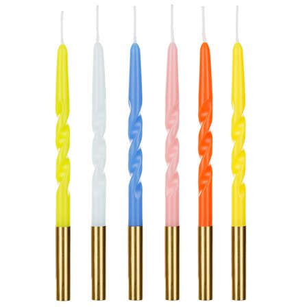 Kagelys Lange Spiral Farvemix 6-pak