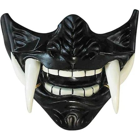 Halloweenmask - Japansk Samurai Prajna Mask, Demon Samurai Halvmask Cosplay Kostymtillbehör