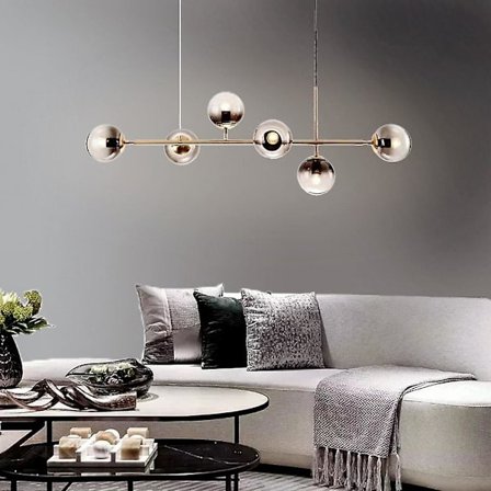 120 cm riippuvalaisin LED-linjakuvioinen pallomainen kattokruunu