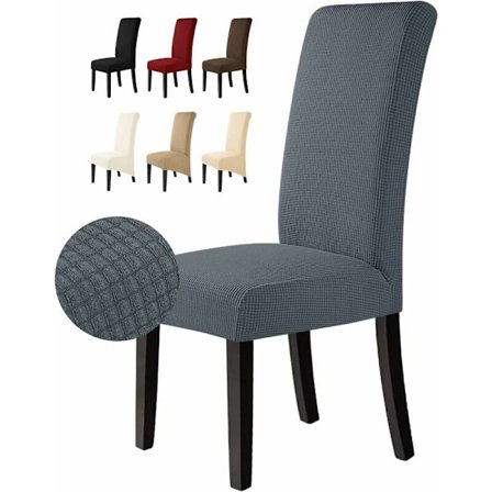 6-pack Jacquard Stolsöverdrag Stretch Avtagbart Tvättbart Universellt Stolsöverdrag Stolskydd för Bröllop, Kök, Bankett (6-pack, Mörk)