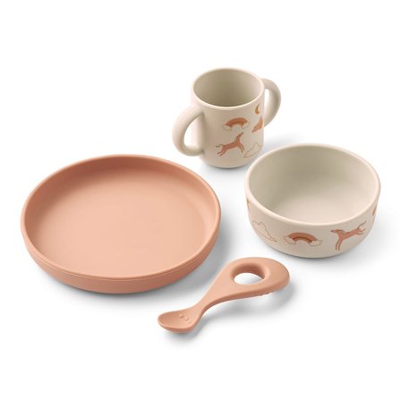 LIEWOOD Vivi Printed Tableware Set Dream / Ecru, Børn & Forældre, Service, Spisesæt