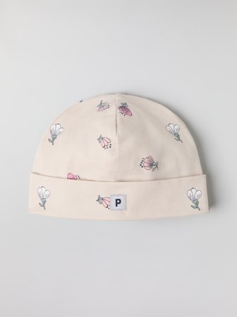 Pipo kukkakuviolla Polarn O. Pyret 44|46 lastenvaatteet beige