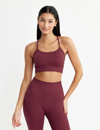 Drop of Mindfulness Signature Seamless Bra - Burgundy - XL