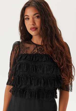 Happy Holly Frill Detail Wide Sleeve Blouse Klær