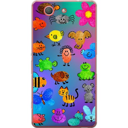 Kompatibelt Mobildeksel til Sony Xperia Z3 Compact Little Scribble Friends