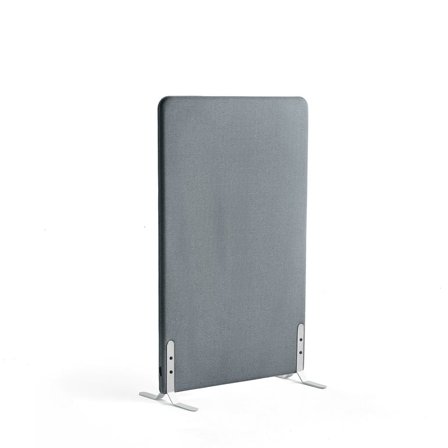 Skærmvæg ZONE, 1360x800x46 mm, stof Rivet, hvide ben, blågrå