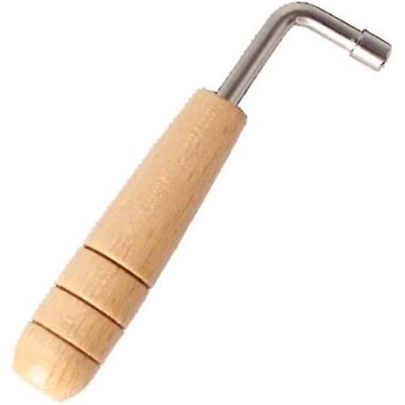 Lyre Harp Treharpe i Tre med Stemmesnor L-Formet Design med 4 Hjørner Håndtak Piano Stemmehammer Nøkkel Dempersett Brun Sølvfarge 1stk