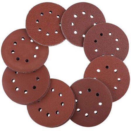 125mm Velcro Sanding Discs - 100 stk. Excentrisk Slibepapir 8 Huller Hver 20 x 60/80/100/120/240 Grit Excentrisk Rundt Papir 125mm--
