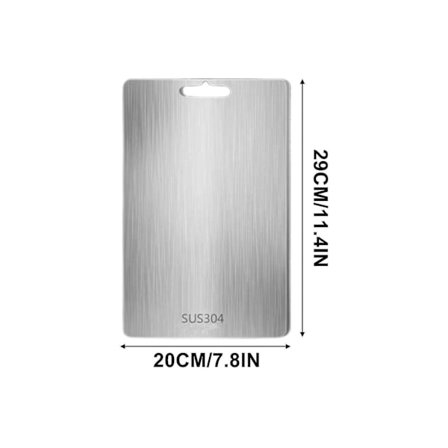 Titanium skærebræt - Rustfrit stål skærebræt til køkken 304 hakkebræt i fødevarekvalitet til kød, frugt, grøntsager, opvaskemaskine sikkert C Kan 