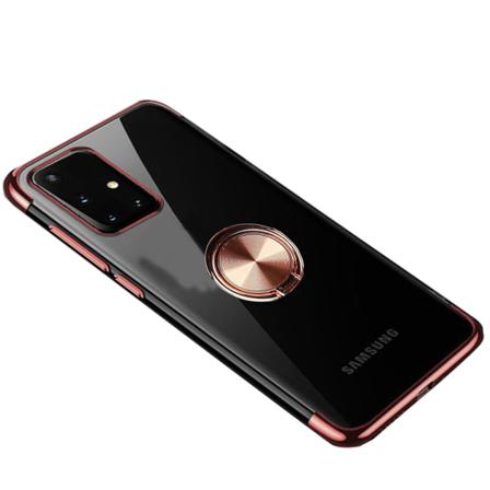 Samsung Galaxy A51 - Genomtänkt Skal Med Ringhållare Roséguld
