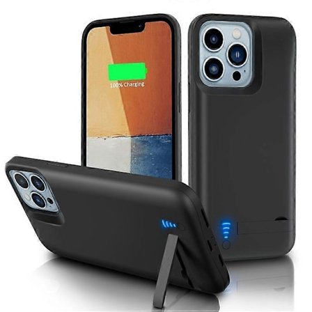 E69 Kompatibelt För iPhone 13 / 13 Pro 6.1 tum Portabelt Batterifodral 5000mAh Power Bank Laddningsfodral Skyddande TPU Telefonskal