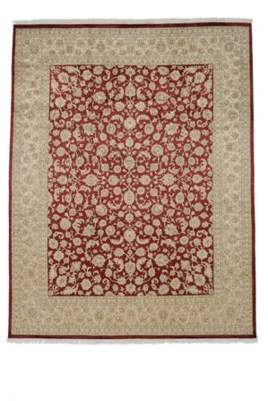 Hand Knotted Tabriz Royal Rug 240X309 Wool Brown/Orange Large