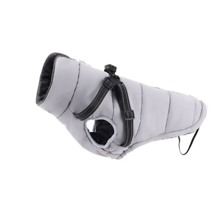 Pet Hundetøj Sele Vandtæt Hundejakke GRÅ XL