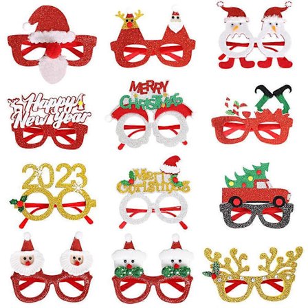 12 stk Julebriller Nyhet Julebriller Innfatninger Party Favors
