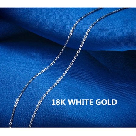 Ekte 18K Hvit Gul Rose Gullkjede Kostpris Salg Rent Gull Halskjede Beste Gave til Kvinner [G1001]