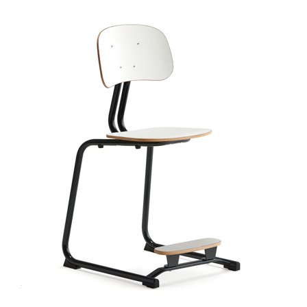 Klassenzimmerstuhl YNGVE, Kufengestell, anthrazit, weiß, H 500 mm