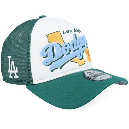 New Era - MLB - Green - trucker - Cap - Los Angeles Dodgers State Flower White/Green A-Frame Trucker - Hatstore