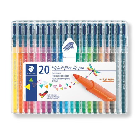 STAEDTLER Fiberspetspenna, Triplus , tunn spets, olika bläckfärger 20/fp - Lyreco - Kontorsmaterial - Pennor - Finelinerpennor