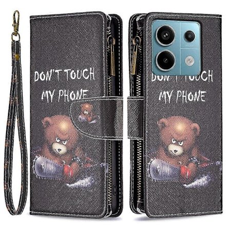 BF03 Mönstrat Fodral med Dragkedja i PU-läder för Xiaomi Redmi Note 13 Pro 4G/Poco M6 Pro 4G