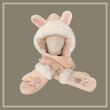 Hat Tørklæde Handsker Sæt Ørebeskyttelse Hat PINK