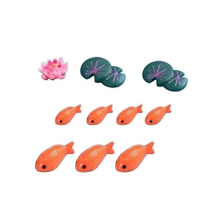 10 kpl Hartsi Kala Teko Lotuslehti Kukka Pienoiskoriste Puutarha Bonsai Sisustus