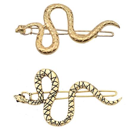 4 Snake Hair Clip Vintage metall hårnålar för kvinnor tjejer, guld