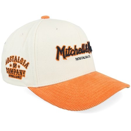 Mitchell & Ness - Beige adjustable Casquette - Pinscript Sunset Pro Crown Sand/Orange Adjustable @ Hatstore